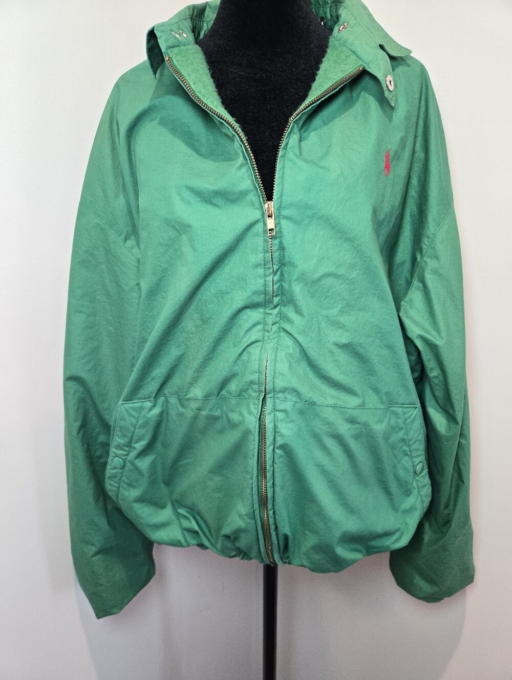 Vintage Polo Ralph Lauren Coat Men's Large Green Cotton 90s Retro